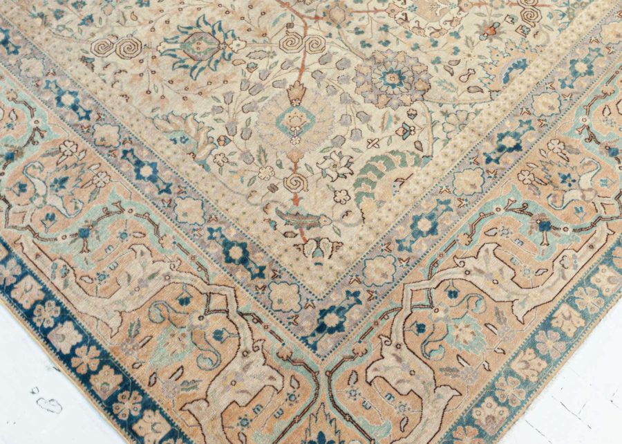 Authentic Persian Tabriz Rug in Beige, Blue, Brown, Gray, Orange BB7413