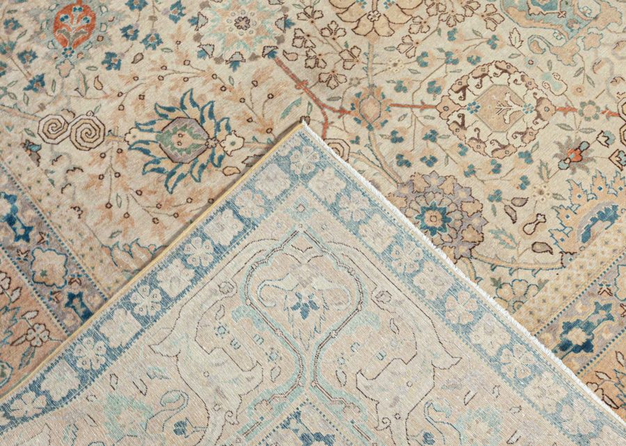 Authentic Persian Tabriz Rug in Beige, Blue, Brown, Gray, Orange BB7413