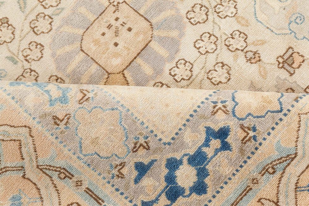 Authentic Persian Tabriz Rug in Beige, Blue, Brown, Gray, Orange BB7413