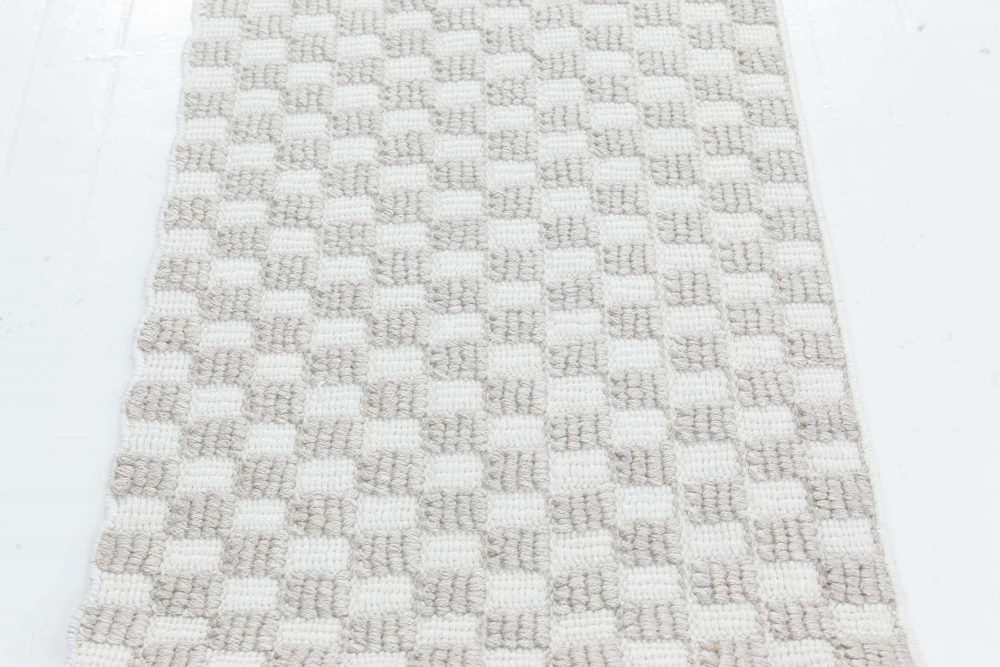 Doris Leslie Blau Collection Custom Swedish Style Gray, White Runner N12140