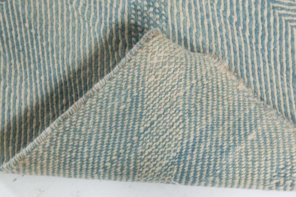 Doris Leslie Blau Collection Custom Flat Weave Blue Moroccan Style Runner N12144