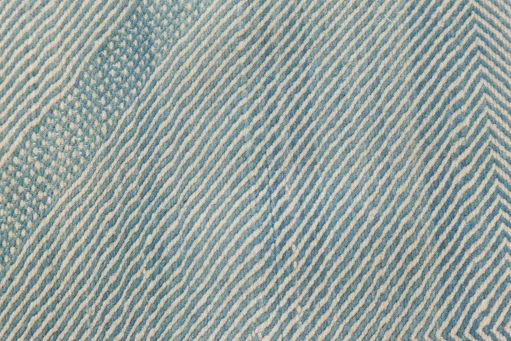 Doris Leslie Blau Collection Custom Flat Weave Blue Moroccan Style Runner N12144