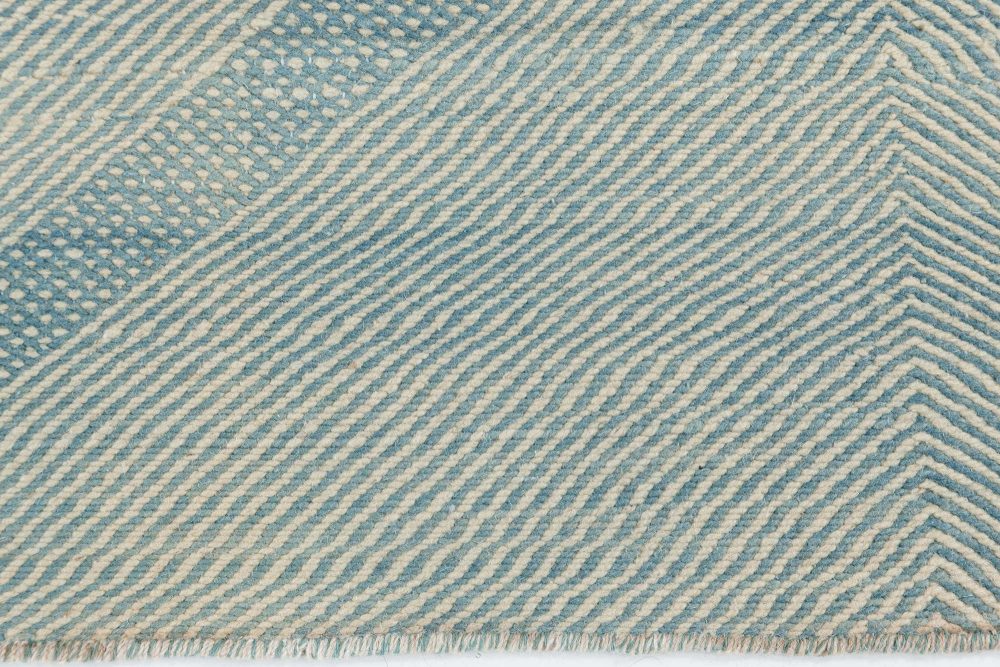 Doris Leslie Blau Collection Custom Flat Weave Blue Moroccan Style Runner N12144