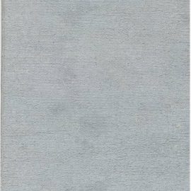 Hand-Knotted Modern Striated Light Gray Handmade Silk Runner “Mistline” N12145