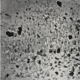Modern Abstract Leopard Slate Gray Handmade Wool & Silk Oversized Rug smoky “Smoky Leopard” N12138