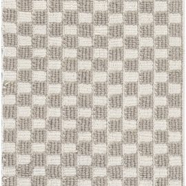 Contemporary Geometric Cubic Light Beige And Classic Taupe Handmade Wool Runner “Cubique” N12140