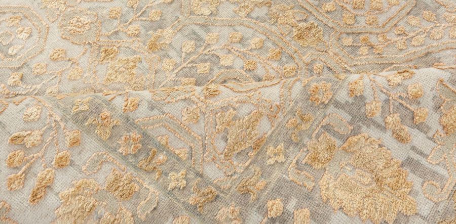 Doris Leslie Blau Collection Traditional Inspired Gold Green High-low Rug N12148