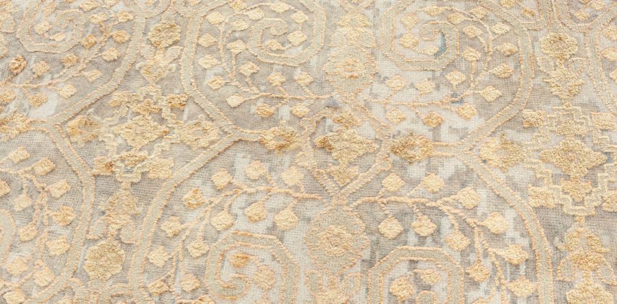 Doris Leslie Blau Collection Traditional Inspired Gold Green High-low Rug N12148
