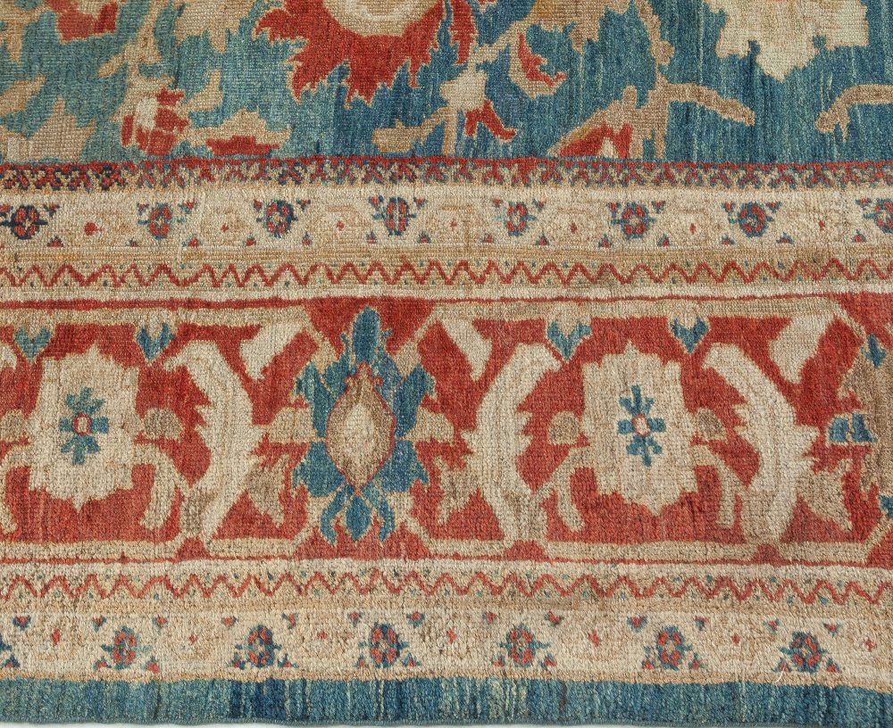 Antique Persian Sultanabad Rug in Beige, Blue, and Red BB7572