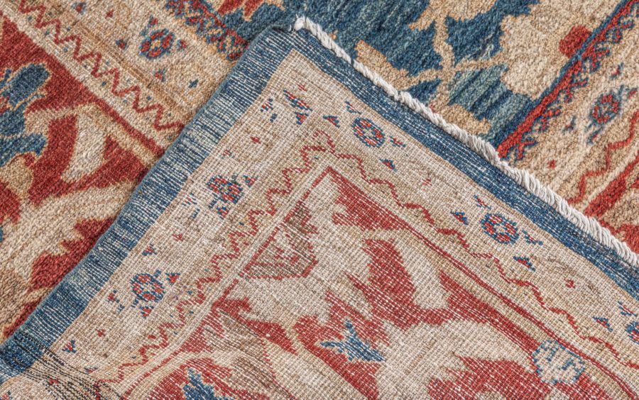 Antique Persian Sultanabad Rug in Beige, Blue, and Red BB7572