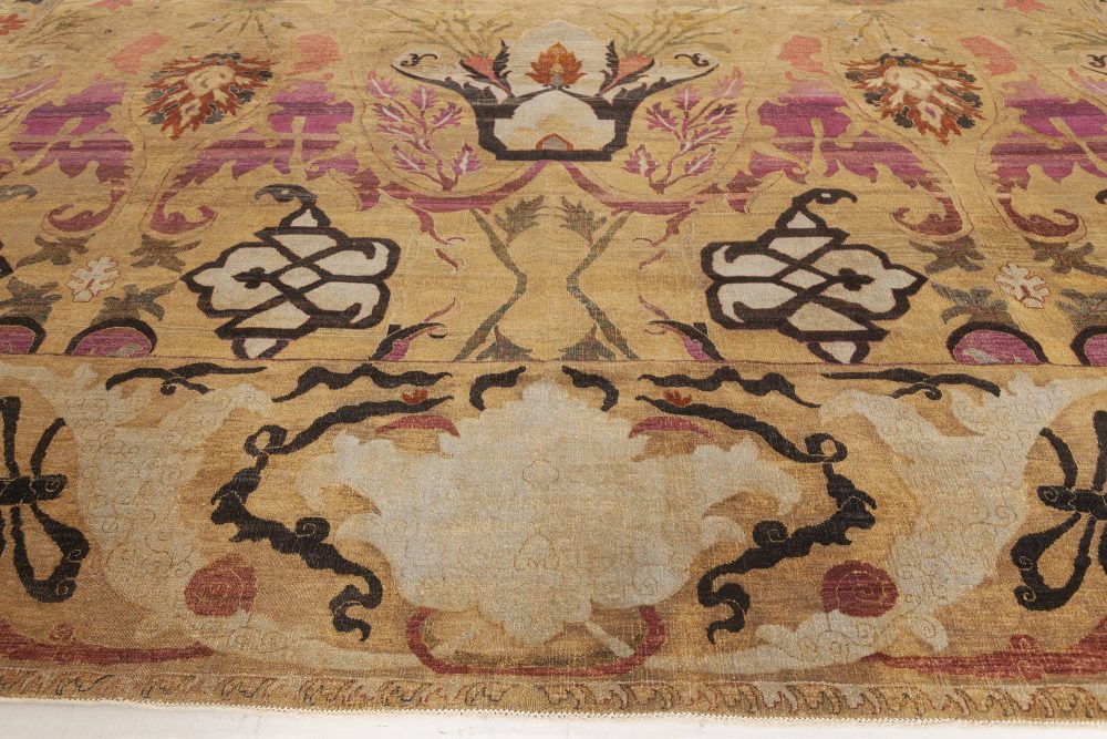 Doris Leslie Blau Collection Modern Floral Rug of Traditional Indian Inspiration N12149