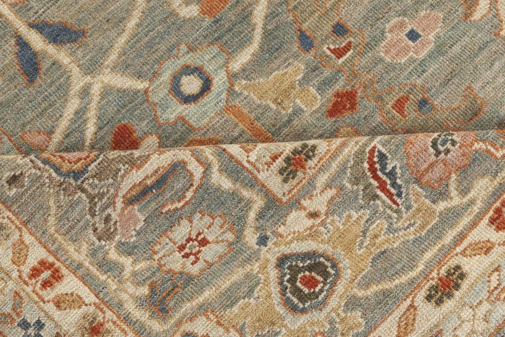 Doris Leslie Blau Collection Sultanabad Inspired Beige, Blue, Brown, Pink Rug N12155