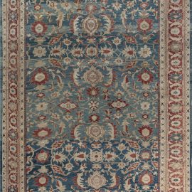 Antique Sultanabad Persian Allover Floral Warm Tan Hand-Knotted Wool Rug – Circa 1890 BB7572