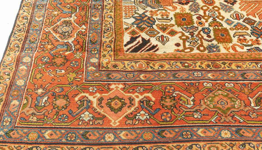 Authentic Persian Sultanabad Rug (Size Adjusted) in Beige Blue Green Orange Red BB7577