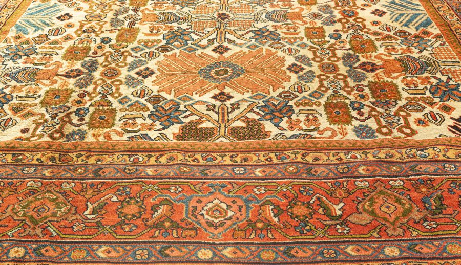 Authentic Persian Sultanabad Rug (Size Adjusted) in Beige Blue Green Orange Red BB7577