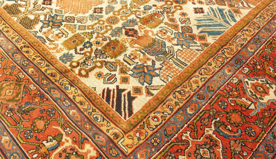 Authentic Persian Sultanabad Rug (Size Adjusted) in Beige Blue Green Orange Red BB7577