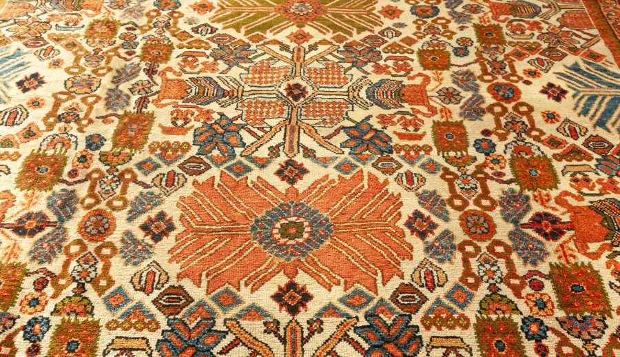 Authentic Persian Sultanabad Rug (Size Adjusted) in Beige Blue Green Orange Red BB7577