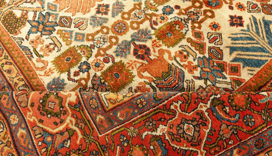 Authentic Persian Sultanabad Rug (Size Adjusted) in Beige Blue Green Orange Red BB7577