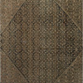 Malayer Persian Antique Floral Allover Cream Beige Hand-Knotted Wool Rug – Circa 1920 (Fragment) BB7578