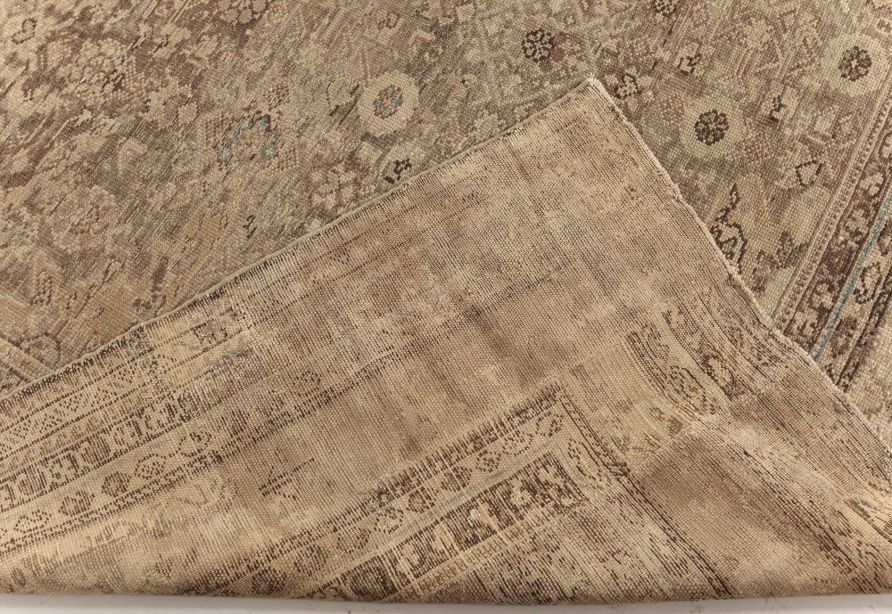 Oversized Antique Persian Malayer Rug in Beige, Blue and Brown BB7585