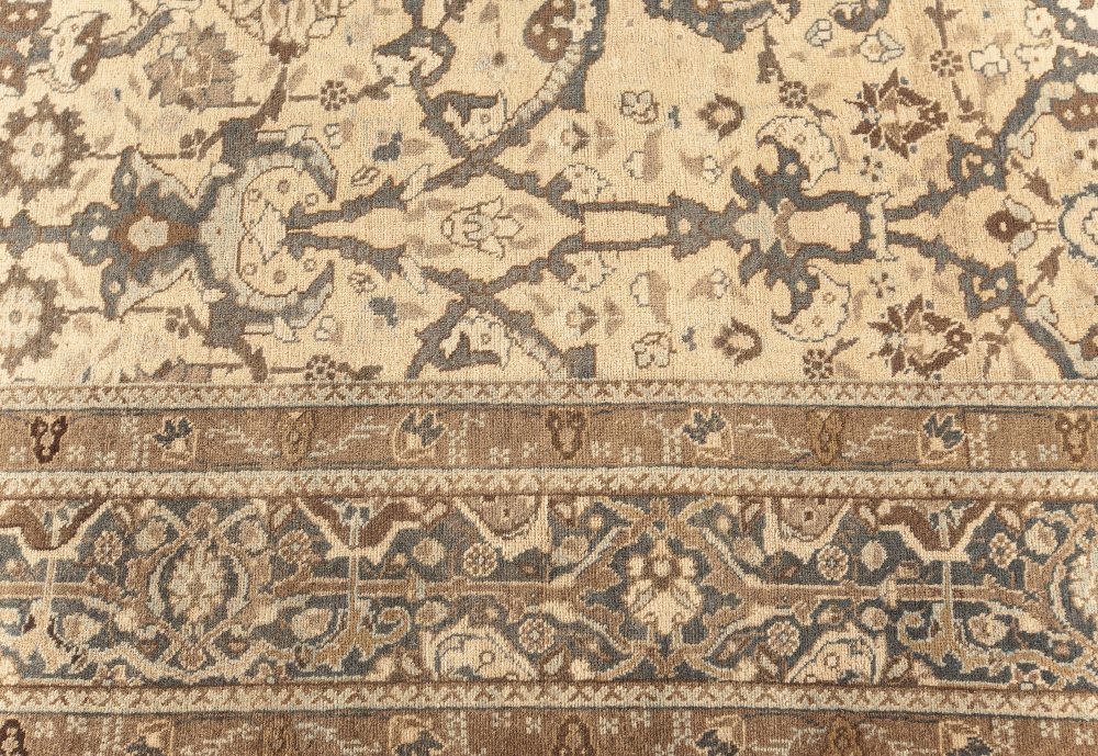 Authentic Persian Tabriz Rug in Beige, Blue, Brown and Gray BB7595
