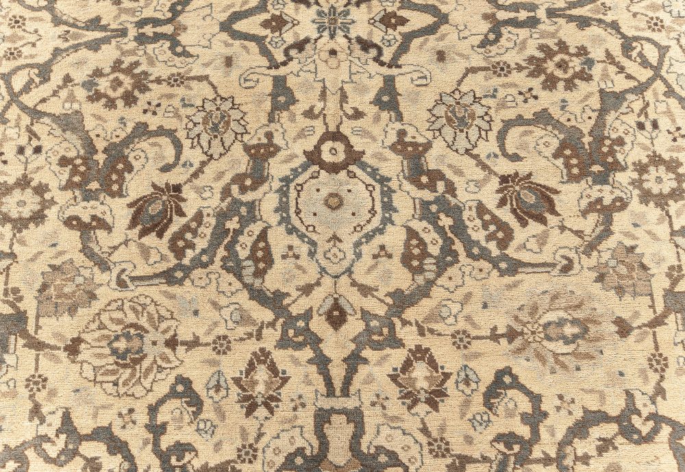 Authentic Persian Tabriz Rug in Beige, Blue, Brown and Gray BB7595