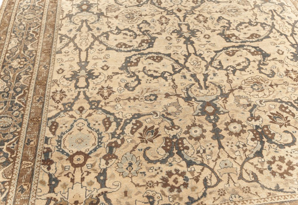 Authentic Persian Tabriz Rug in Beige, Blue, Brown and Gray BB7595