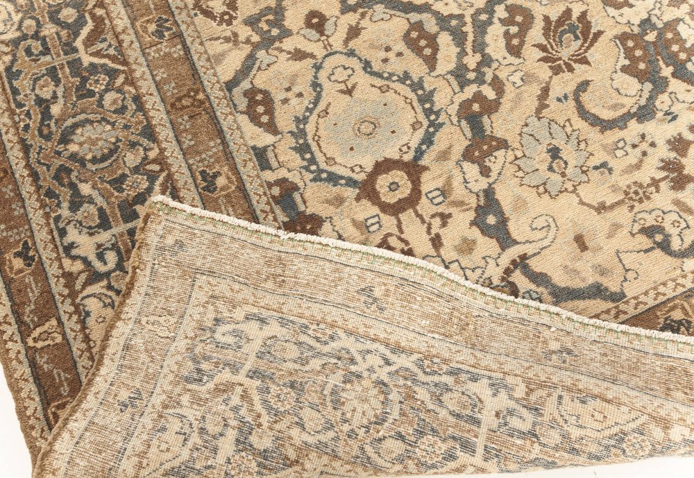 Authentic Persian Tabriz Rug in Beige, Blue, Brown and Gray BB7595