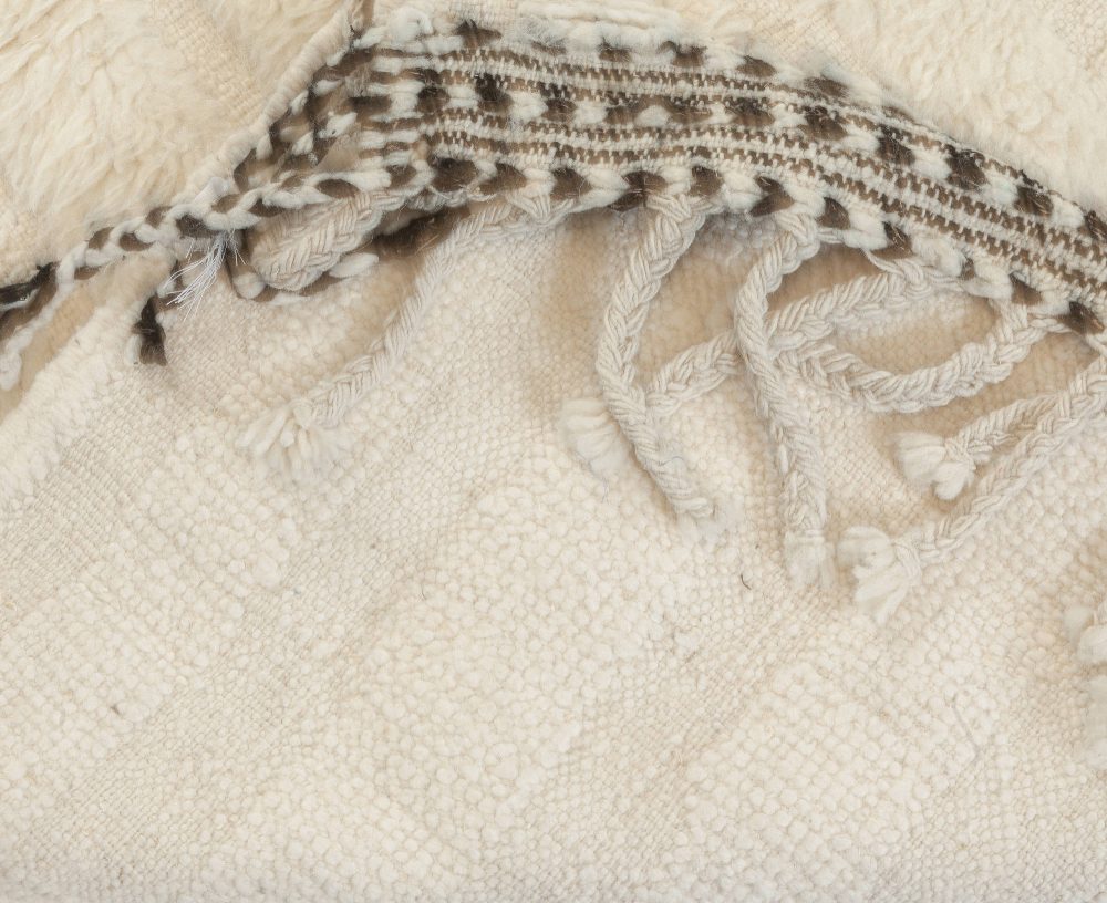 Doris Leslie Blau Collection Modern Moroccan Beige High-Low Knotted Wool Rug N12123