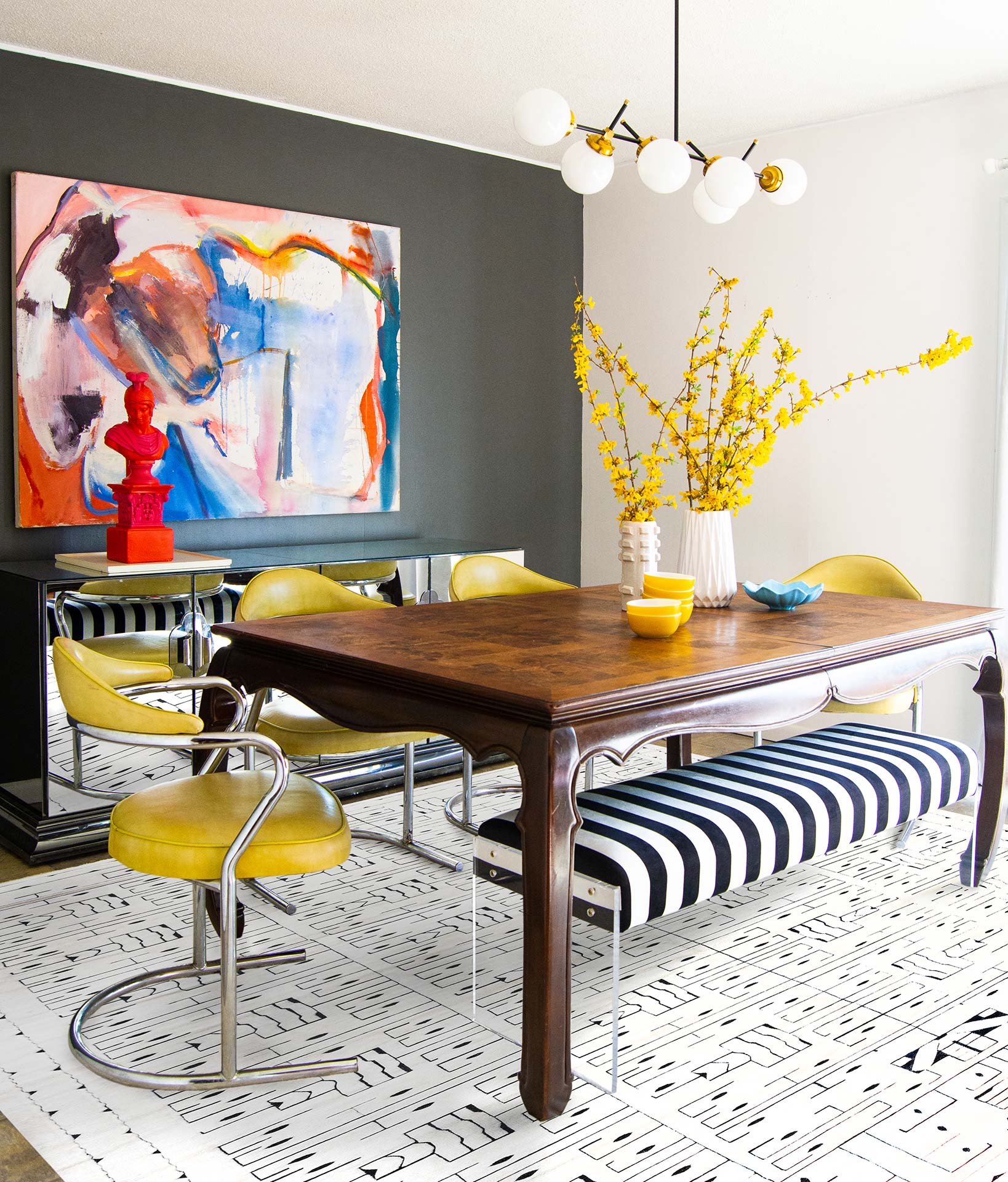 Swedish Skvattram Half Pile Geometric White & Black Rug N12060. Katherine Thewlis of Hausmatter Swedish Skvattram Half Pile Geometric White & Black Rug N12060. Katherine Thewlis of Hausmatter