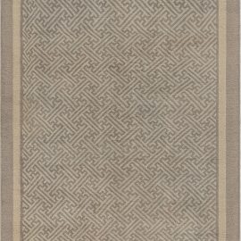 Antique Allover Classic Taupe With Light Beige Hand-Knotted Wool Runner – Circa 1920 BB7597
