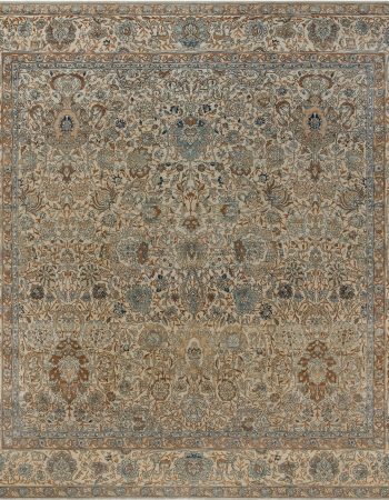 Spanish Vintage Floral Soft Beige Hand-Knotted Wool Rug BB6963 Spanish Vintage Floral Soft Beige Hand-Knotted Wool Rug BB6963