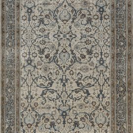 Antique Tabriz Persian Allover Floral Soft Beige Hand-Knotted Wool Rug – Circa 1930 BB7595