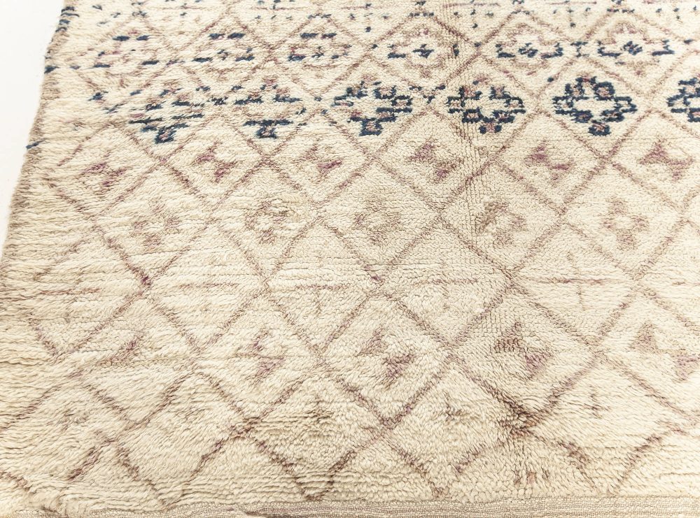 High-Quality Vintage Moroccan Rug in Beige, Blue, Purple BB7610