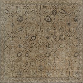 Antique Indian Amritsar Beige, Brown Handmade Wool Rug BB7616