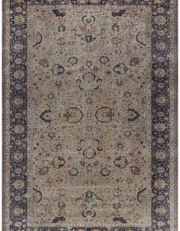 Spanish Vintage Floral Soft Beige Hand-Knotted Wool Rug BB6963 Spanish Vintage Floral Soft Beige Hand-Knotted Wool Rug BB6963