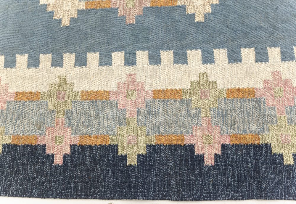 Vintage Swedish Flat weave Rug Signed by  Ellen Stahlbrand (ES) BB7602