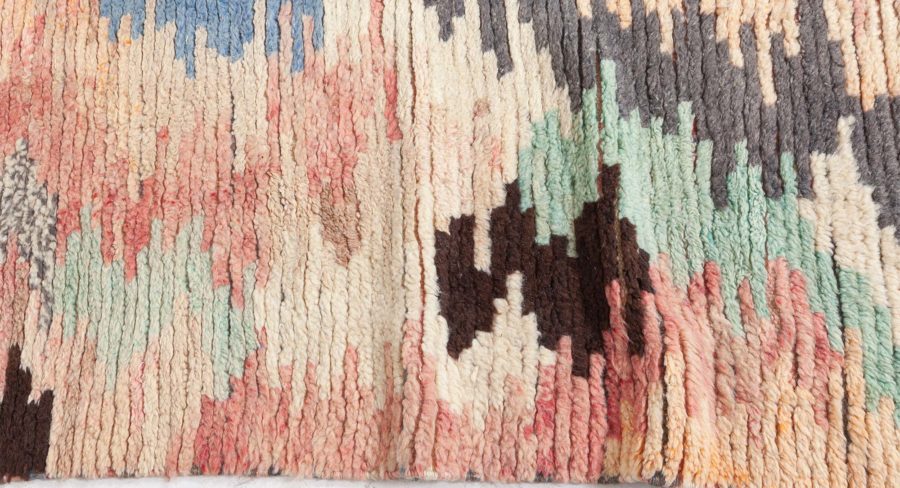 Vintage Moroccan Runner in Blue, Brown, Gray, Green, Pink, and Purple BB7611