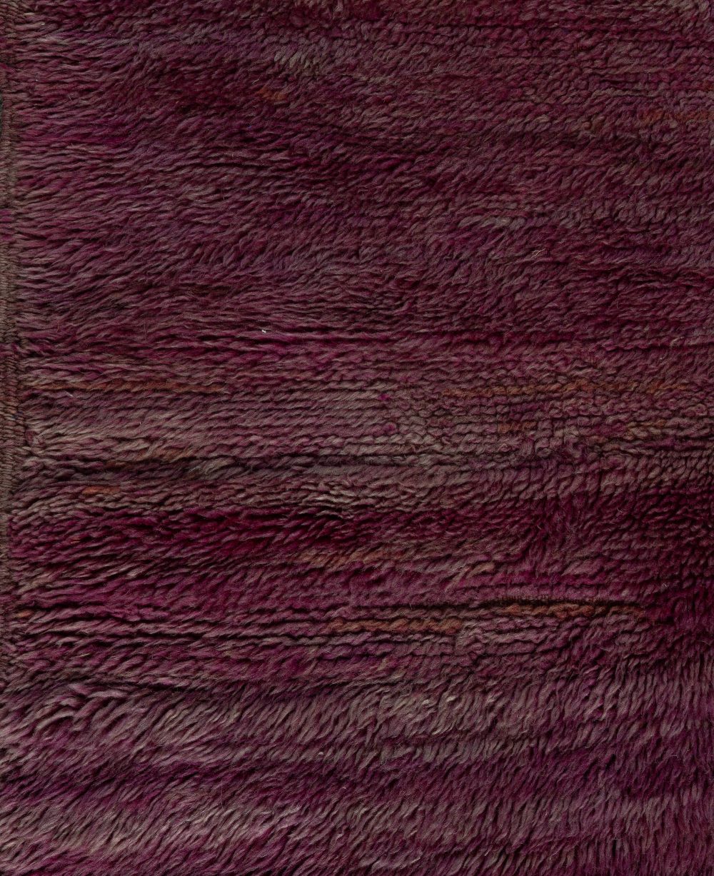 Doris Leslie Blau Oxblood Tribal Style Moroccan Orange, Purple Wool Rug N12180