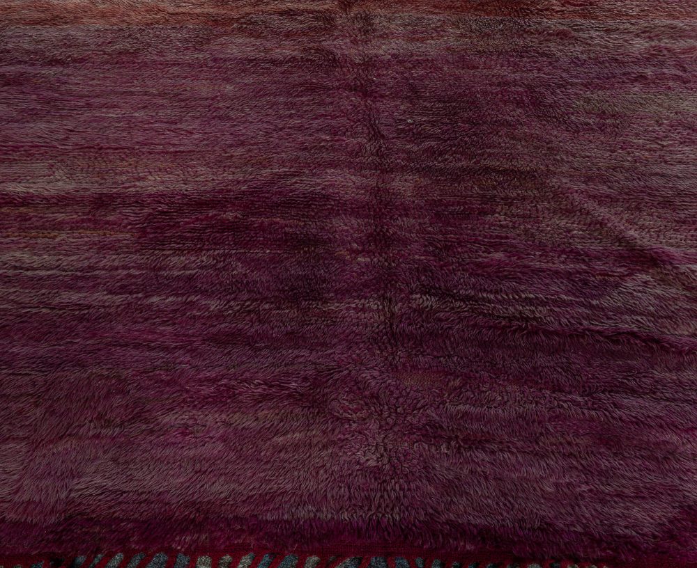 Doris Leslie Blau Oxblood Tribal Style Moroccan Orange, Purple Wool Rug N12180