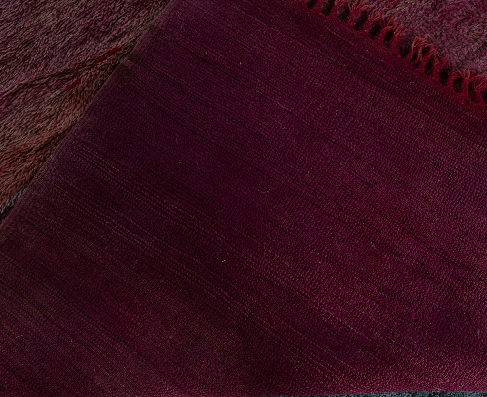 Doris Leslie Blau Oxblood Tribal Style Moroccan Orange, Purple Wool Rug N12180