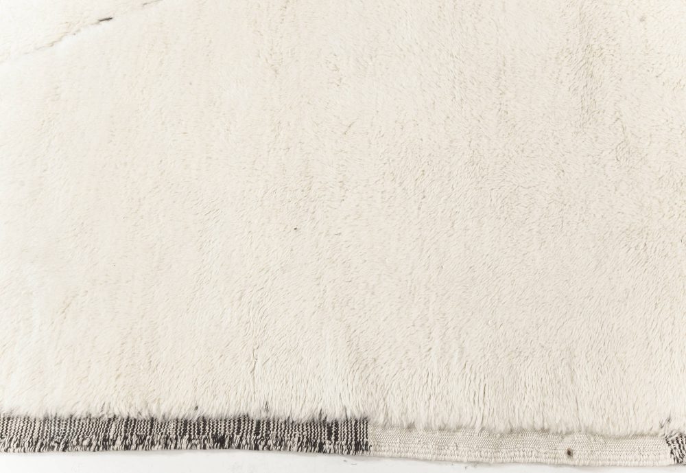 Doris Leslie Blau Collection Tribal Style Moroccan Rug in White Wool N12186