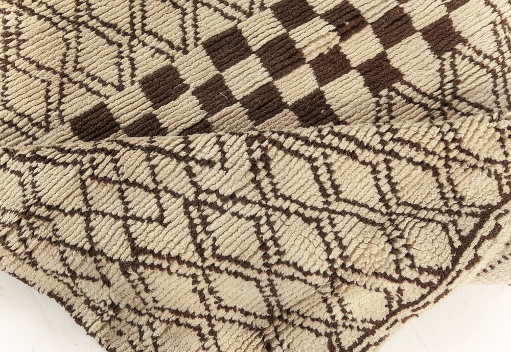Doris Leslie Blau Collection Beige, Brown Tribal Style Moroccan Wool Rug N12189