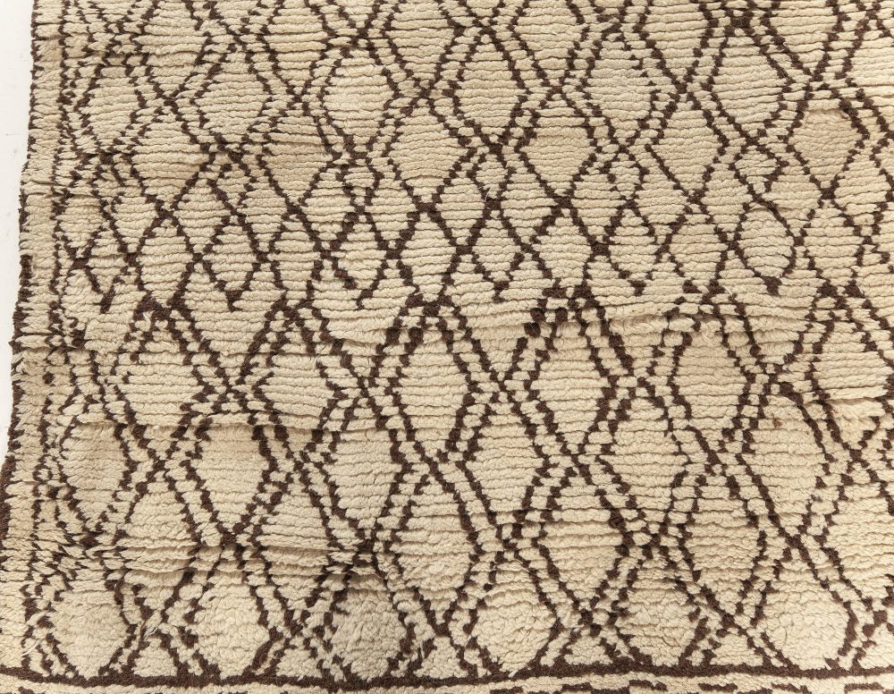 Doris Leslie Blau Collection Beige, Brown Tribal Style Moroccan Wool Rug N12189