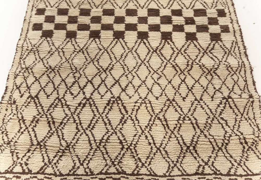 Doris Leslie Blau Collection Beige, Brown Tribal Style Moroccan Wool Rug N12189