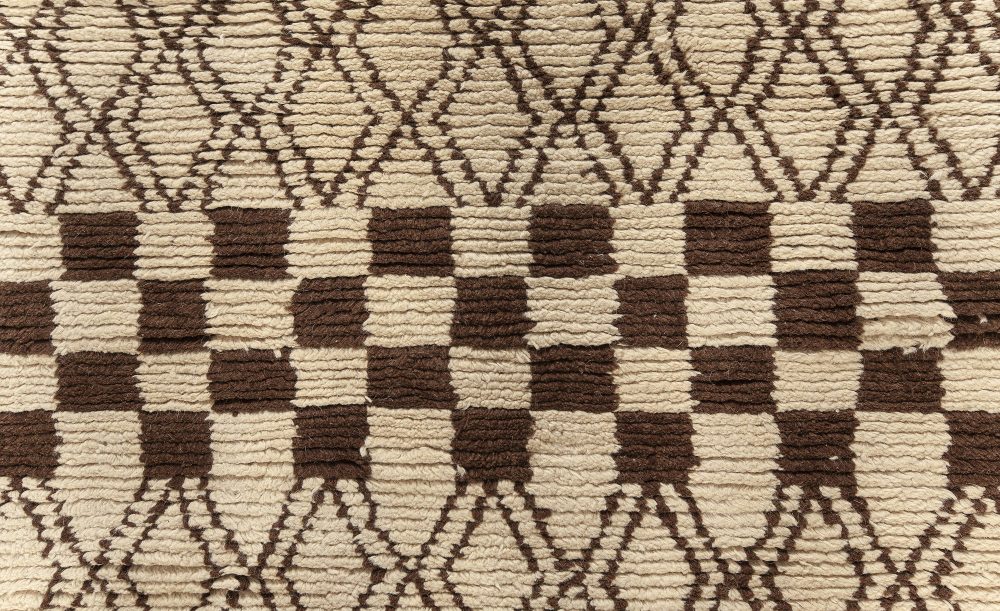 Doris Leslie Blau Collection Beige, Brown Tribal Style Moroccan Wool Rug N12189