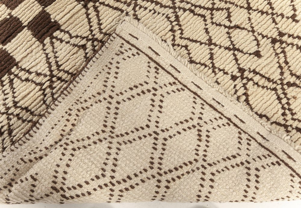 Doris Leslie Blau Collection Beige, Brown Tribal Style Moroccan Wool Rug N12189