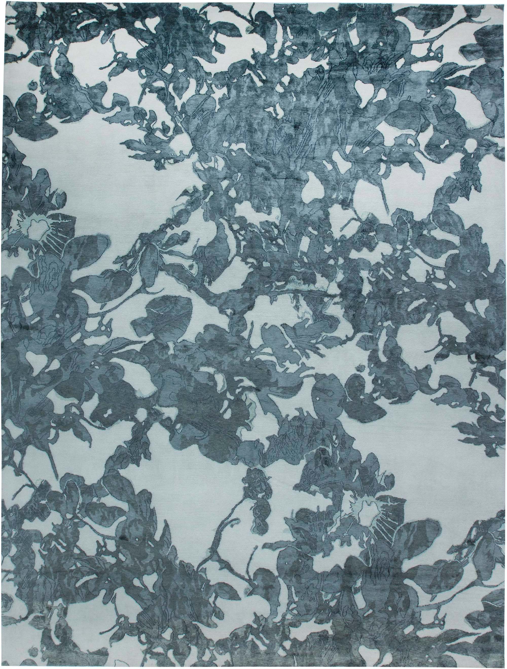 Eskayel Tibetan Gray and White Hand Knotted Wool Rug