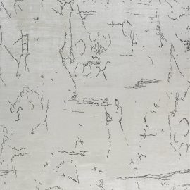 Modern Abstract Veined Light Gray Hand-Knotted Wool & Silk Rug “Vena” N12177