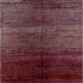 Doris Leslie Blau Oxblood Tribal Style Moroccan Orange, Purple Wool Rug N12180